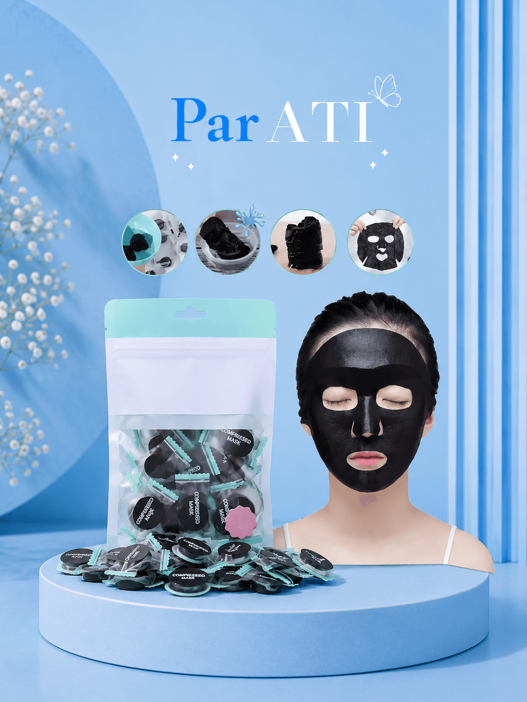 Mascarillas Comprimidas – Neutras x4 uds